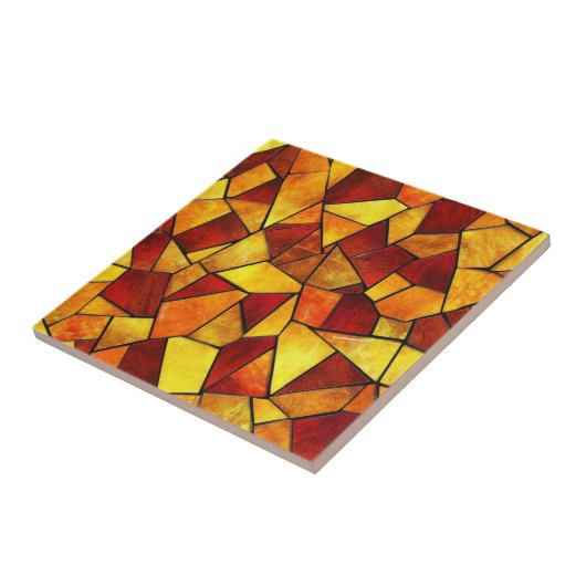 Autumn Ember Stained Glass Mosaic タイル (側面)