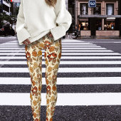Autumn Exotic Florals Royal Orange レギンス