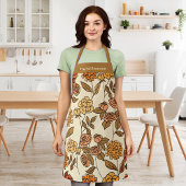 Autumn Exotic Flowers Customize Monogram エプロン