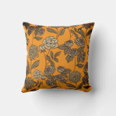 Autumn Exotic Flowers Customize Monogram クッション (裏面)