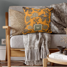 Autumn Exotic Flowers Customize Monogram