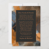 Autumn Fall Abstract Wedding Thank You Card サンキューカード (裏面)