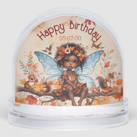 Autumn Fall African Fairy Woodland Animal Birthday (正面)
