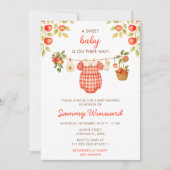 Autumn Fall Apple Clothes Line Baby Shower 招待状 (正面)