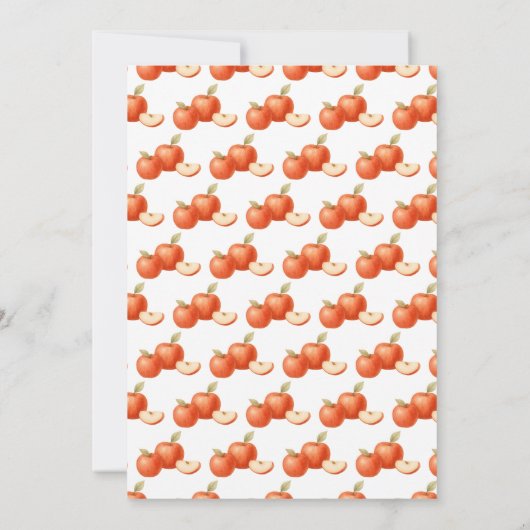 Autumn Fall Apple Clothes Line Baby Shower 招待状 (裏面)