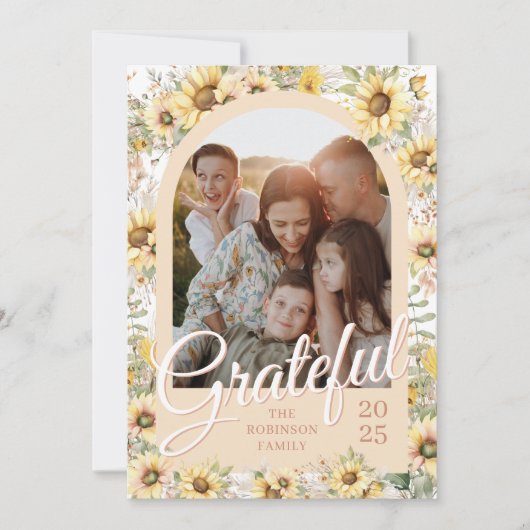 Autumn Fall Arch Bright New Grateful Thanksgiving シーズンカード (正面)