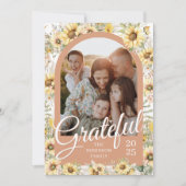 Autumn Fall Arch Coral Peach Grateful Thanksgiving シーズンカード (正面)