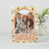 Autumn Fall Arch Coral Peach Grateful Thanksgiving シーズンカード (スタンド正面)