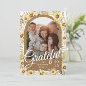 Autumn Fall Arch Sunflowers Grateful Thanksgiving シーズンカード (スタンド正面)