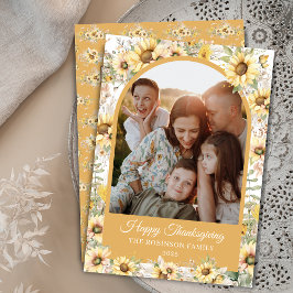 Autumn Fall Arch Watercolor Happy Thanksgiving シーズンカード