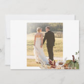 Autumn fall botanical rustic photo wedding サンキューカード (裏面)