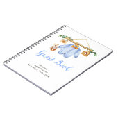 Autumn Fall Clothe Line Boy Baby Shower Guest Book ノートブック (左側)