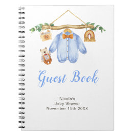 Autumn Fall Clothe Line Boy Baby Shower Guest Book ノートブック