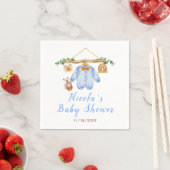 Autumn Fall Clothes Line Boy Baby Shower スタンダードカクテルナプキン (インサイチュ)