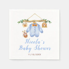 Autumn Fall Clothes Line Boy Baby Shower スタンダードカクテルナプキン