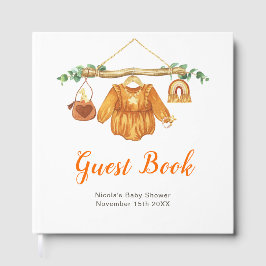 Autumn Fall Clothes Line Girl Baby Shower ゲストブック