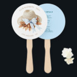 Autumn - Fall Coastal Chic Beach Club Itinerary ハンドファン<br><div class="desc">Keep your guests cool and stylish with this Autumn Beach Club Hand Fan from the Coastal Chic Fall Collection. Featuring a beautiful watercolor straw hat adorned with autumn leaves and a blue ribbon, this double-sided fan includes a detailed event itinerary on the reverse. Perfect for outdoor weddings, bachelorette weekends, or...</div>