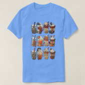 Autumn Fall Coffee Latte Cups Horrors & Ghost Hall Tシャツ (デザイン正面)