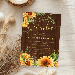 Autumn fall floral barn wood bridal shower 招待状