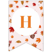 Autumn Fall Floral Happy Birthday バンティングフラッグ (第1の旗)