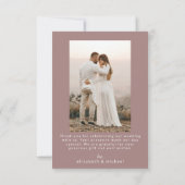 Autumn Fall Floral Photo Wedding Thank You Card 招待状 (裏面)
