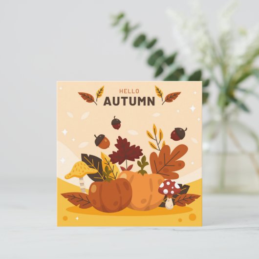 Autumn Fall Greeting Flat Card (スタンド正面)