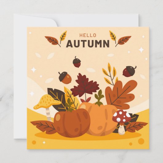 Autumn Fall Greeting Flat Card (正面)