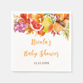 Autumn Fall Harvest Baby Shower スタンダードカクテルナプキン