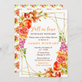 Autumn Fall Harvest Baby Shower 招待状 (正面/裏面)