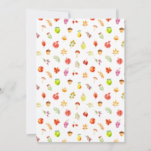 Autumn Fall Harvest Baby Shower 招待状 (裏面)