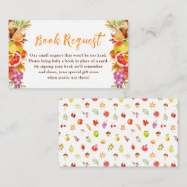 Autumn Fall Harvest Baby Shower Book Request エンクロージャーカード