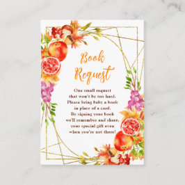 Autumn Fall Harvest Baby Shower Book Request エンクロージャーカード