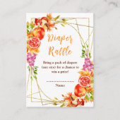 Autumn Fall Harvest Baby Shower Diaper Raffle エンクロージャーカード (正面)