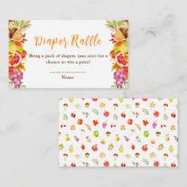Autumn Fall Harvest Baby Shower Diaper Raffle エンクロージャーカード