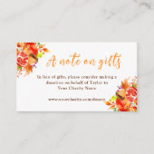 Autumn Fall Harvest Birthday A Note On Gifts エンクロージャーカード (正面)