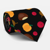 Autumn Fall Harvest Black Pattern ネクタイ (ロール)