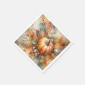 Autumn Fall Harvest Pumpkin スタンダードカクテルナプキン (角)