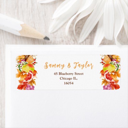 Autumn Fall Harvest Wedding ラベル (インサイチュ)