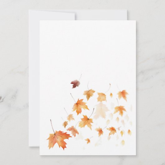 Autumn Fall In Love  Baby Shower  招待状 (裏面)