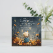 Autumn Fall in love firefly meadow baby shower 招待状 (スタンド正面)