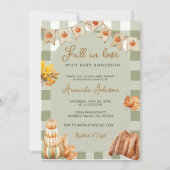 Autumn Fall in Love Pumpkin Baby Shower 招待状 (正面)