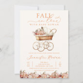 Autumn Fall in Love Pumpkin Baby Shower Invitation 招待状 (正面)