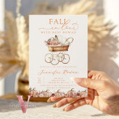 Autumn Fall in Love Pumpkin Baby Shower Invitation 招待状