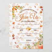 Autumn Fall Invitation with Pumpkins 招待状 (正面/裏面)