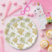 Autumn Fall Leaf Watercolor Thanksgiving Pattern  ペーパープレート (パーティー)