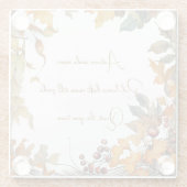 Autumn Fall Leaves Typography Coaster ガラスコースター (裏面)