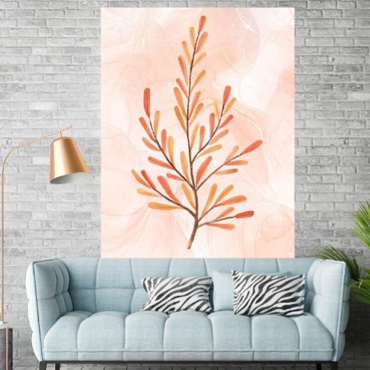 Autumn Fall Leaves Watercolor Botanical Poster ポスター