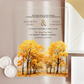 Autumn Fall Oak Trees Forest Wedding アクリル招待状