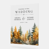 Autumn Fall Pine Trees Wedding Welcome アクリルサイン (傾斜)