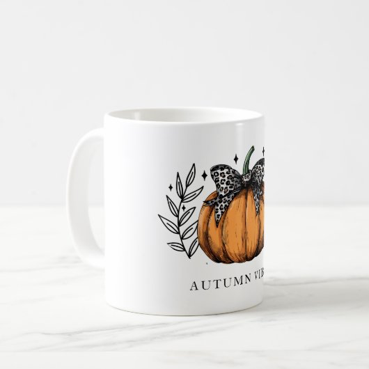 Autumn Fall Pumpkin  コーヒーマグカップ (正面左)